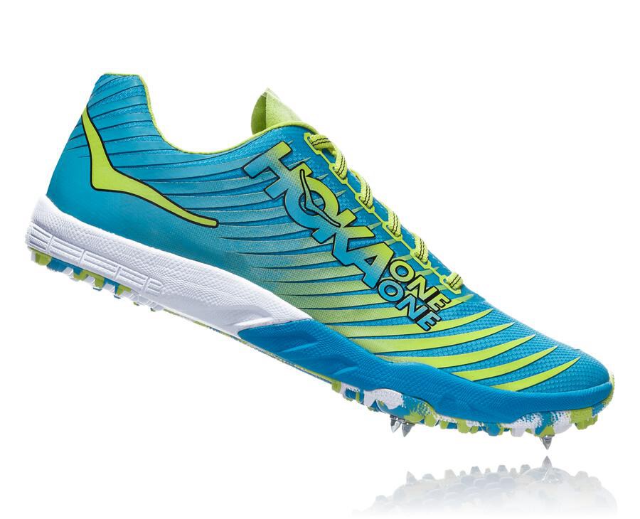 Hoka Australia One One EVO XC - Womens Spikes Blue/Green - CRNDX-7064